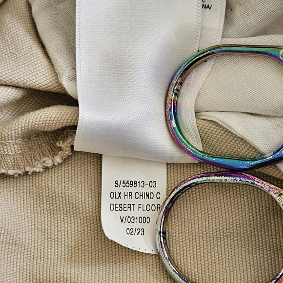 Old Navy Pants Womens 18 Beige Twill Cotton Stretch High Waist Wide Leg Coastal - Picture 12 of 16